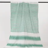 Bishilin Sandfreie Strandtücher, Strandtuch Microfaser 180x90CM Sandabweisend Grün Gestreift mit Quasten Badetücher Strandtücher Schnelltrocknend