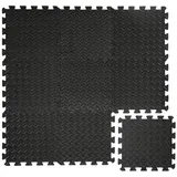 Eyepower Fitnessmatte für Zuhause - 0,8 m2 Trainingsmatte - Home Gym Unterlage aus 9 Matten (9-St), 30 x 30 x 1 cm Bodenschutzmatte Sport und Gymnastik - EVA Bodenmatte schwarz 30 cm x 30 cm x 1 cm