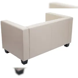 Mendler 2er Sofa Couch Loungesofa Lille ~ Leder, creme