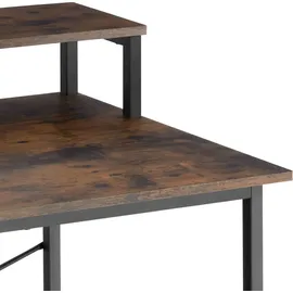 Tectake tectake® Schrebitisch, Industrial Style, mit Monitorständer und Aufbewahrungstasche, 120 x 60 x 110 cm