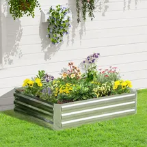 Outsunny Hochbeet 120 x 90 x 30 cm Silber