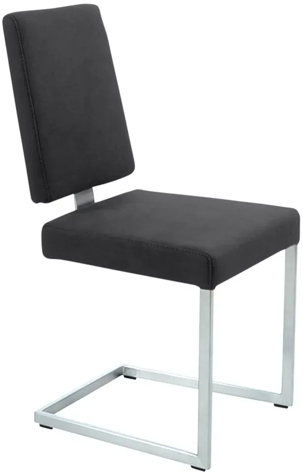 K+W Komfort & Wohnen Freischwinger () stabiles Hochkantgestell, in Leder oder Microfaser K+W Komfort & Wohnen black 81 + Edelstahloptik