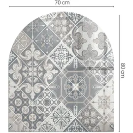 Tulup Bodenplatte Glas 80 x 70 x 0,4 cm Grau