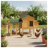Melko Hühnerstall Kaninchenkäfig Hühnerhaus Hasenstall Freilaufgehege Geflügelvoliere, Wetterfest, da imprägniert braun