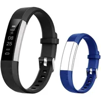 Fitnessuhr Kinder mit Schrittzähler, Fitness Tracker Armband Uhr, Wasserdicht Sportuhr mit Kalorienzähler und Schlafmonitor, Aktivitätstracker - Schwarz