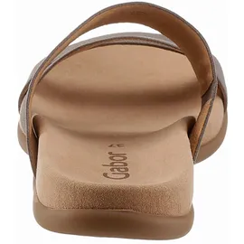 Gabor Pantolette GABOR, Damen, Gr. 36 (3,5), grau (taupe), Textil, unifarben, Schuhe Pantolette, Keilabsatz, Sommerschuh, Schlappen mit atmungsaktivem Lederfutter, Topseller