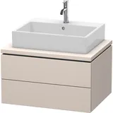 Duravit L-Cube Waschtischunterbau für Konsole, wandhängend, 2 Schubkästen, 720x400x547mm, LC581608383, Farbe: Taupe Supermatt Dekor