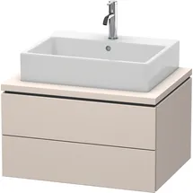 Duravit L-Cube Waschtischunterbau für Konsole, wandhängend, 2 Schubkästen, 720x400x547mm, LC581608383, Farbe: Taupe Supermatt Dekor