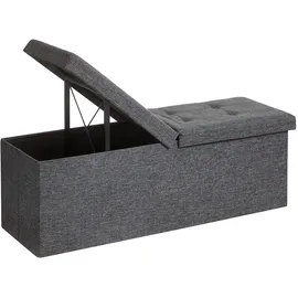 Songmics Sitzbank Truhenbank Schiefergrau 38 x 110 x 38 cm