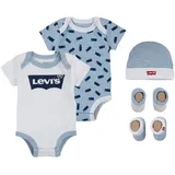 Levi's Kurzarmbody LEVI'S KIDS "Neugeborenen-Geschenkset BATWING 5PC SET" Gr. 2 (74/80), N-Gr, blau (chambray blue heather) Baby Bodies UNISEX