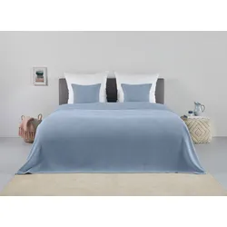 Tagesdecke ANDAS "Greta", blau, B:230cm L:250cm, Baumwolle, Tagesdecken, in Waffelpiqué Optik, viele Farben erhältlich, Decke ab 150x250 cm