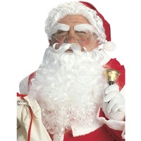 NET TOYS Stilechte Weihnachtsmann-Perücke mit Bart | Weiß | Aufwendiges Herren-Kostüm-Zubehör Nikolaus | Bestens geeignet für Weihnachtsfeier & Weihnachten