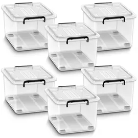 tillvex Aufbewahrungsbox 13 l 4-tlg. Transparent/Schwarz