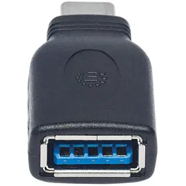 Manhattan USB 3.2 Gen 1 (USB 3.0) Adapter [1x USB 3.2 Gen 2 Stecker C (USB 3.1) Gen1 Typ auf Typ A-Adapter, Typ C-Stecker auf Typ A-Buchse, 3.1)] Gen1, schwarz,