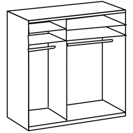 WIMEX Level 150 x 236 x 58 cm weiß/Grauglas mit Glas- und Spiegeltüren