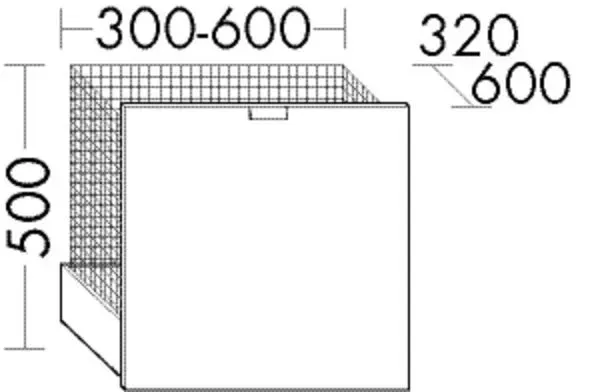 Burgbad Auszug rc40 System PG2 Breite: 300-600, Tiefe:320-600, Höhe: 500mm Maple Natural, AZAB001F4 AZAB001F4116