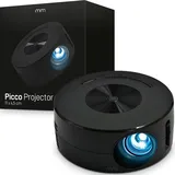 Mikamax Picco Projektor - Mini Projektor - Handy Projektor - Mobiler Projektor - Powerbank kompatibel - 11 x 11 x 4,5 cm - Schwarz