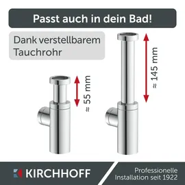 Kirchhoff Design Siphon für Waschbecken mit Reinigungsöffnung Chrom