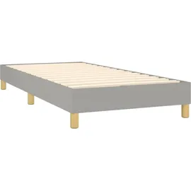 vidaXL Boxspringbett mit Matratze & LED Hellgrau 100x200 cm Stoff