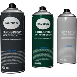 Zaun Farbspraydose - 400 ml - Zaunlack für Doppelstabmatten - anthrazit (RAL 7016) - mit Rostschutz - zur Nachbearbeitung von Schnitt- und Stoßstellen