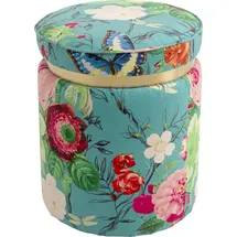 Kare Hocker Flower Fever Polyester 39 x 47 x 39 cm Blau