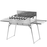 Holzkohlegrill Spießdreher Edelstahl klappbar mit Motor & Tragetasche BBQ-Toro