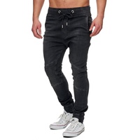 Tazzio Straight-Jeans 16505 Sweat Hose im Biker-Look & Jogger-Stil schwarz XL