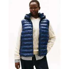 Tommy Hilfiger Curve "CRV LW PADDED SLIM VEST", Damen, Gr. 46, schwarz night navy, Steppware, Obermaterial: 100% Nylon. Futter: 100% Polyamid. Wattierung: 100% Polyester, unifarben, slim fit, Westen Steppweste, in großen Größen, mit Kapuze