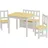 [en.casa] Kindertischset Lousame 2 Stühle 1 Sitzbank Kiefer massiv natur/weiß beige