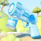 Seifenblasenpistole, Seifenblasenmaschine für Kinder, Bubble Guns, mit 100ML Seifenblasenlösung, Aufkleber, Blasenmaschine Blasenspielzeug Geschenk für Kinder/Geburtstag/Party, Bubble Gun Machine,Blue