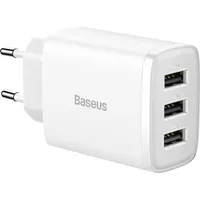Baseus Compact Charger 3x USB 17W (White)
