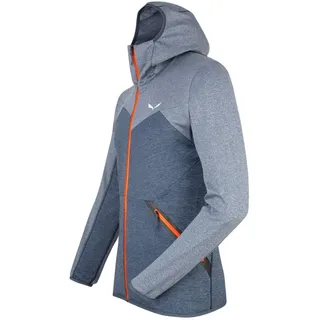 Salewa Melange Midlayer Fleecejacke Herren mit Kapuze, Größe:M, Farbe:Blau - Blau - M Full Zip Hoody premium navy melange/4570 (3986) 48/M