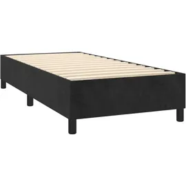 vidaXL Boxspringbett mit Matratze Schwarz 100x200 cm Samt - Schwarz