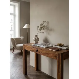 KADIMA DESIGN Schreibtisch 118x40x76 cm Massivholz Computertisch mit Schublade, Homeoffice Bürotisch Massiv Schmal Platzsparend, Holztisch Laptoptisch