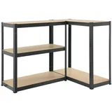 Juskys Lagerregal Basic 2er Set 180 x 90 x 40 cm - Grau