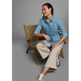 Arizona Jeansbluse in Perlmuttoptik« und Krempelärmeln blau