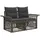 vidaXL Garten-Sofa 2-Sitzanzahl Grau Poly-Rattan