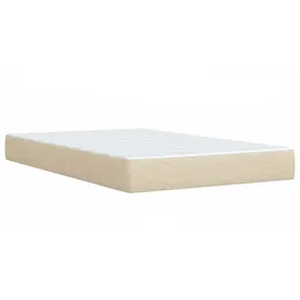 vidaXL Boxspringbett mit Matratze Creme 120x200 cm Stoff