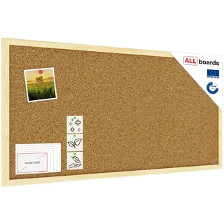 ALLboards Pinnwand Korktafel 80×40 cm, Naturholzrahmen