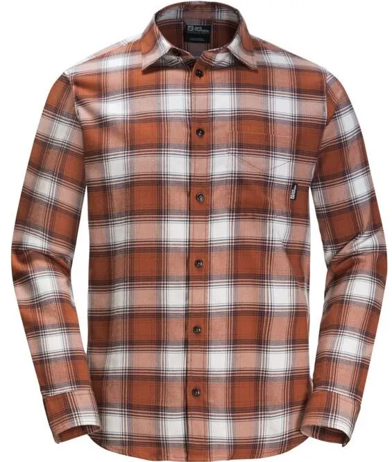 Jack Wolfskin Herren Wanderweg Flanellhemd - L - carmine