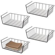ELUNO Schrankkorb 4er Set inklusive Einlegeböden 41 x 0 x 0 cm schwarz