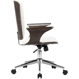 vidaXL Drehbarer Bürostuhl Kunstleder Weiß