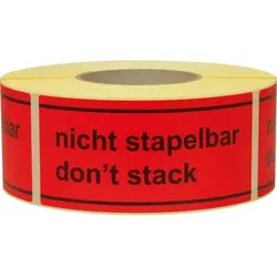 Hinweis Etiketten "nicht stapelbar"