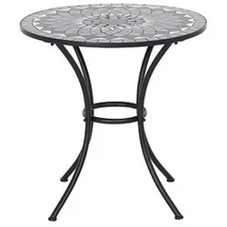 Gartentisch Mosaik ca. 70x71 cm Schwarz