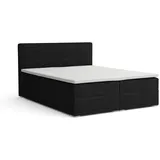 Deine Möbel 24 Boxbett, Schwarz, Holz, Holzwerkstoff, Textil, H3, 180x200 cm, Schlafzimmer, Betten, Boxspringbetten