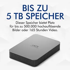 LaCie Mobile Drive V2 4 TB extern Moon Silver STLP4000400