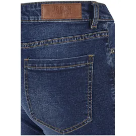 URBAN CLASSICS Skinny Open Hem Hochtaillierte Jeans Dark Blue Washed 27
