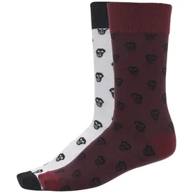 URBAN CLASSICS Skull Allover 2-Pack Schwarz/Rot 47-50