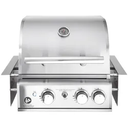 Hochwertiger Einbau Gas-Grill Top Line ALL'GRILL CHEF S aus Edelstahl: Top-Einsteiger mit 2 Brennern und Backburner
