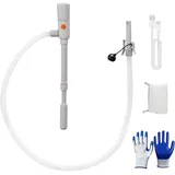Benzinpumpe für Kanister 2.8GPM, Elektrische Transferpumpe Dieselpumpe Kraftstoffpumpe Akku mit Auto-Stopp-Sensor, Doppelte Stromversorgung (USB-C/AA), Dieselpumpe 30-43cm, 130cm Flexible Hose